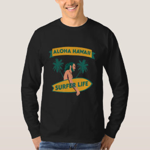 Camiseta Aloha Hawaii Island Palm Beach Surfboard