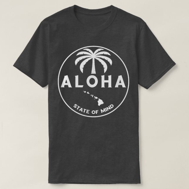 Camiseta Aloha Hawaii Palm Tree - Feel the Aloha Hawaiian S (Diseño del anverso)