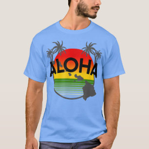 Camiseta Aloha Hawaii Palm Tree  Feel the Aloha Hawaiian Sp