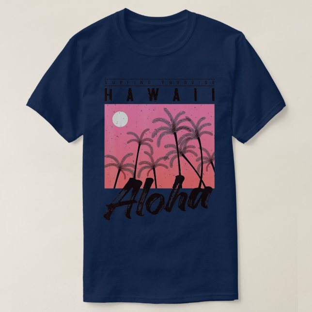 Camiseta Aloha Hawaii Palm Tree retro sunset beach chicas b (Diseño del anverso)