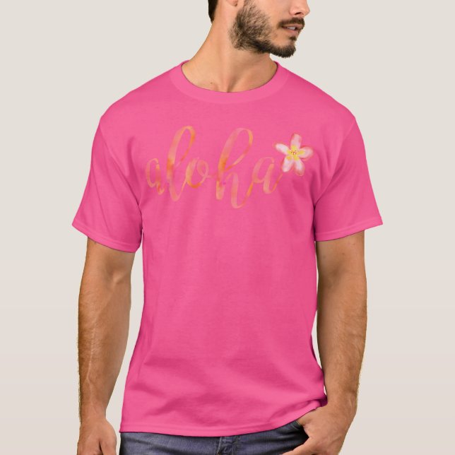 Camiseta Aloha Hawaii Plumeria Watercolor Floral (Anverso)
