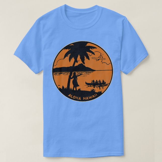Camiseta Aloha Hawaii recuerdo de viajes retro (Diseño del anverso)