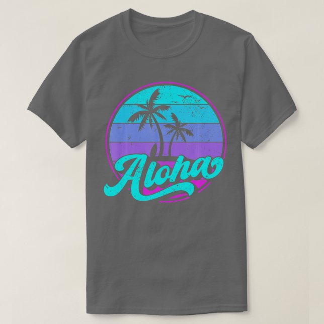 Camiseta Aloha Hawaii Retro Vintage Sunset (Diseño del anverso)