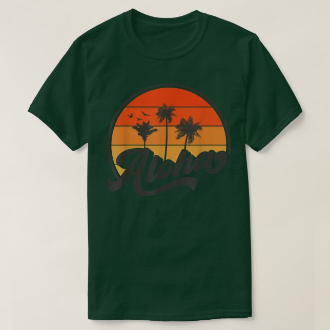 Camiseta Aloha Hawaii Retro Vintage Sunset  (Diseño del anverso)