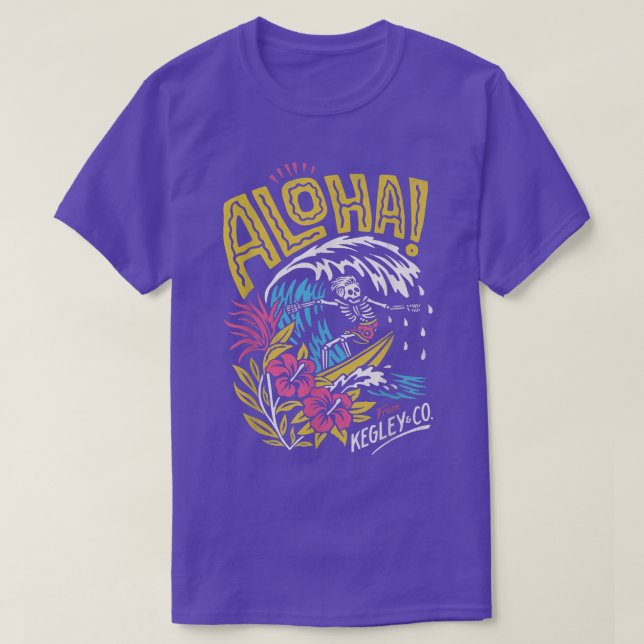 Camiseta Aloha Hawaii Skeleton Surf Beach Summer Lover (Diseño del anverso)