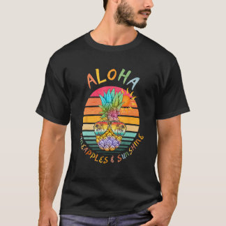 Camiseta Aloha Hawaii Sunshine Vibes & Pineapple Summer Bea