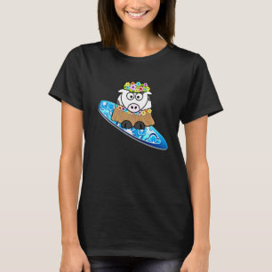 Camiseta Aloha Hawaii Surfer Cow Hawaiian Hula Animal