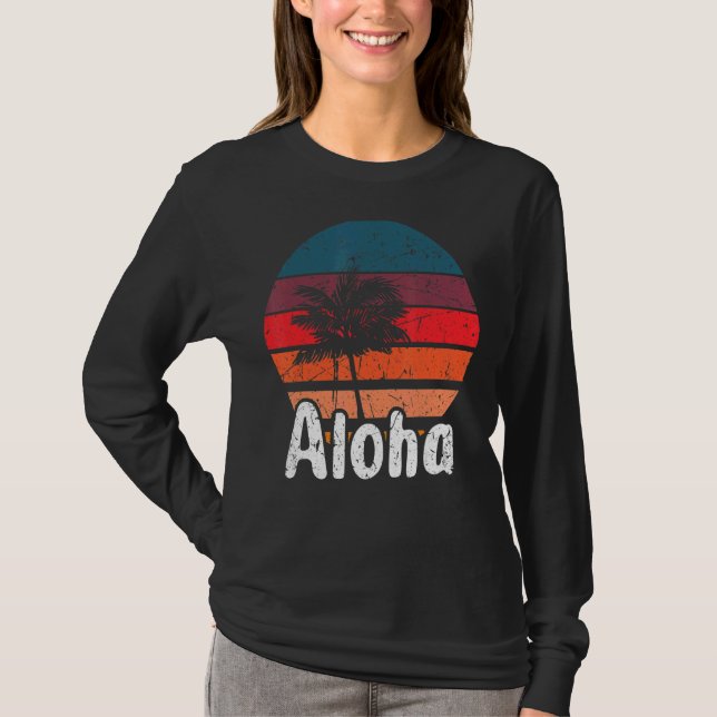 Camiseta Aloha Hawaii Surfing Retro Sunset 28 (Anverso)