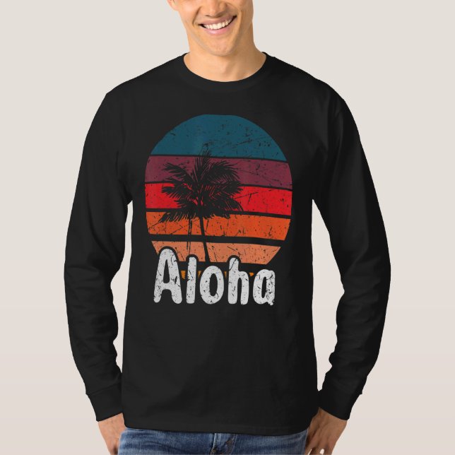 Camiseta Aloha Hawaii Surfing Retro Sunset 28 (Anverso)