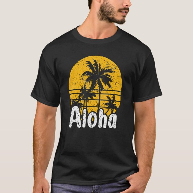 Camiseta Aloha Hawaii Surfing Retro Sunset 9 (Anverso)