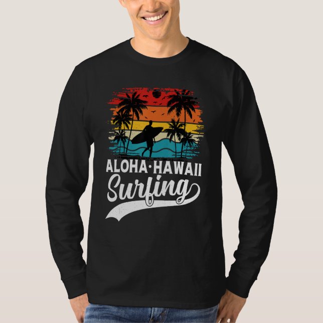 Camiseta Aloha Hawaii Surfing Summer Vacation Beach Wave Su (Anverso)