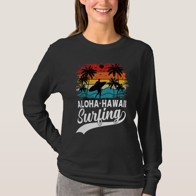Camiseta Aloha Hawaii Surfing Summer Vacation Beach Wave Su (Anverso)