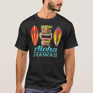 Camiseta Aloha Hawaii Tiki Y Surfboards Premium