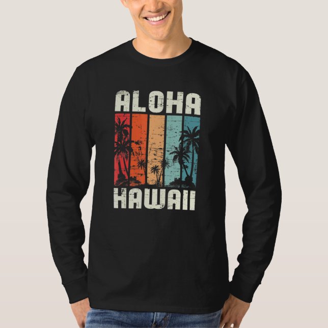 Camiseta Aloha Hawaiian Beach Palm Trees vacaciones veranie (Anverso)