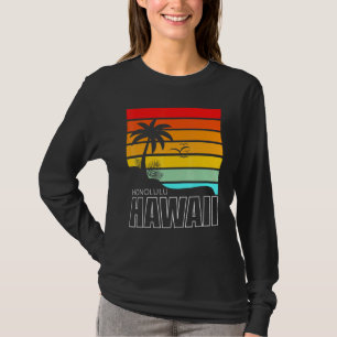 Camiseta Aloha Hawaiian Beach Palm Trees Verano Retro Honol