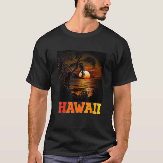 Camiseta Aloha Hawaiian hawaii hombres verano palmeras vaca (Anverso)