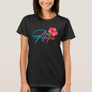 Camiseta Aloha Hawaiian Hibiscus Flowers Hawaii Beach Luau