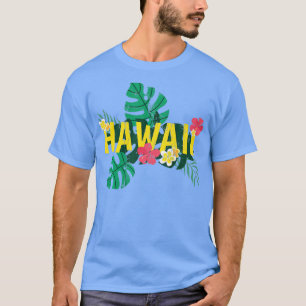 Camiseta Aloha Hawaiian Sumer Vacation Tropical Flowers Haw
