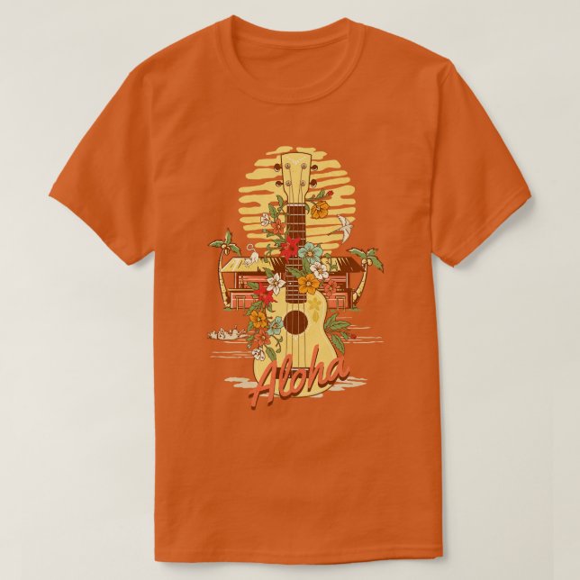Camiseta Aloha Hawaiian Tropical Hut Tiki Bar (Diseño del anverso)