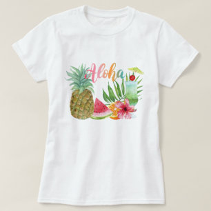 Camiseta Aloha Hawaiian Tropical Pineapple Women