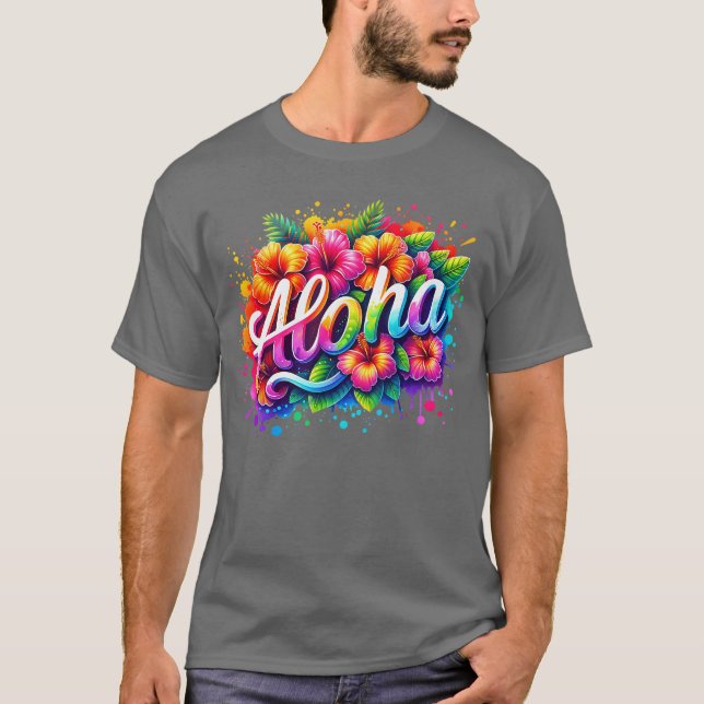 Camiseta Aloha Hello Summer Hawaii Beach Summer Vacation Fa (Anverso)