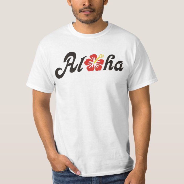 Camiseta Aloha Hibiscus - diseño de Hawaii plano + tus idea (Anverso)