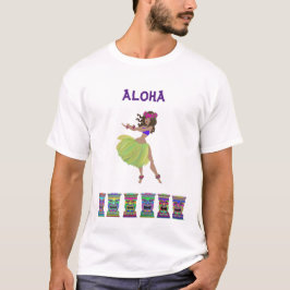 Camiseta "Aloha" Hula chica y Tiki