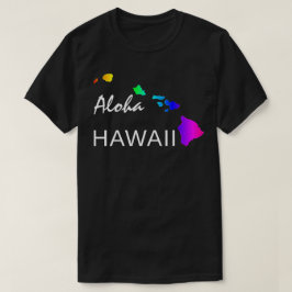CAMISETA ALOHA - ISLAS HAWAII NEON RAINBOW