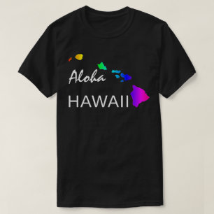 CAMISETA ALOHA - ISLAS HAWAII NEON RAINBOW