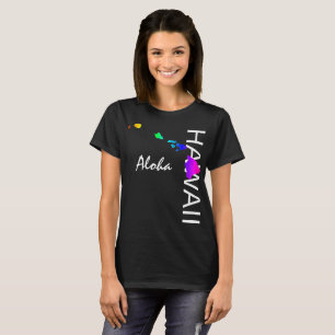 CAMISETA ALOHA - ISLAS HAWAII NEON RAINBOW