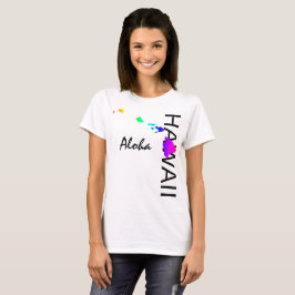 CAMISETA ALOHA - ISLAS HAWAII NEON RAINBOW