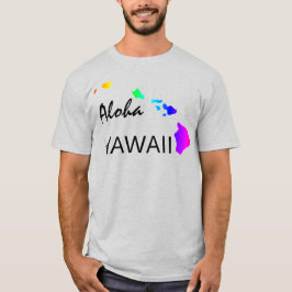 CAMISETA ALOHA - ISLAS HAWAII NEON RAINBOW
