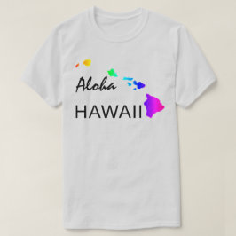 CAMISETA ALOHA - ISLAS HAWAII NEON RAINBOW