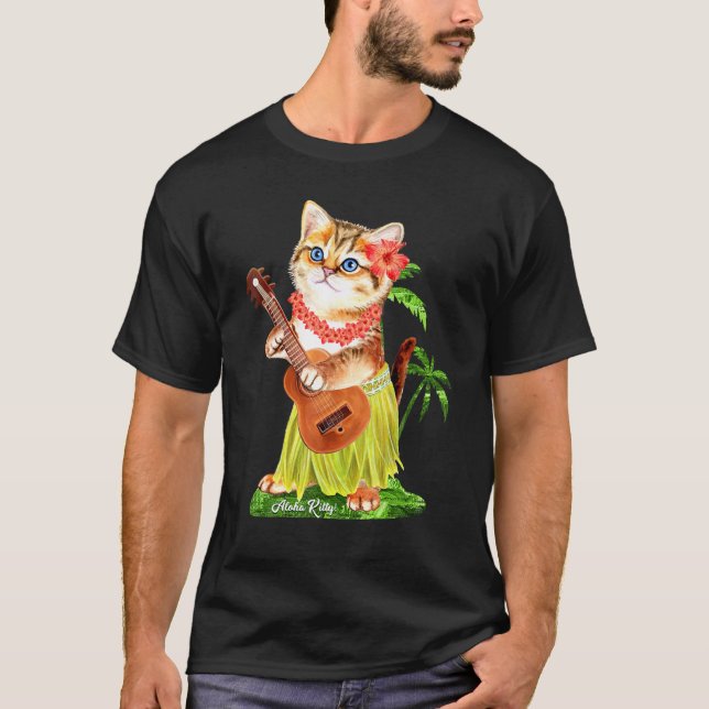 Camiseta Aloha Kitten Hula Summer Cat (Anverso)