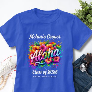 Camiseta Aloha Luau Tropical de Graduación 