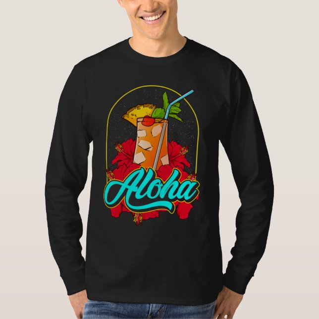 Camiseta Aloha Mai Tai Cocktail from Hawaii With Pretty Hib (Anverso)