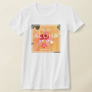Camiseta Aloha No 50 Naranja Hibiscus