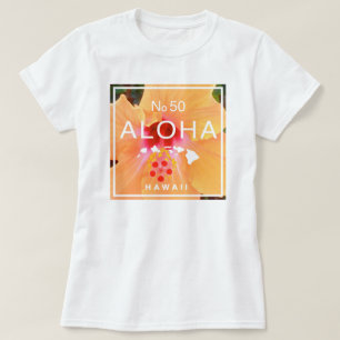 Camiseta Aloha No 50 Naranja Hibiscus