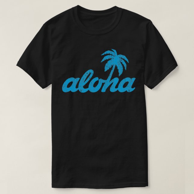 Camiseta Aloha Palm Tree Vintage estilo hawaiano (Diseño del anverso)