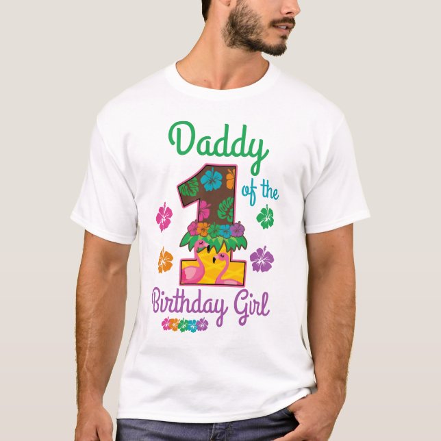 Camiseta Aloha Papi hawaiano del primer cumpleaños (Anverso)