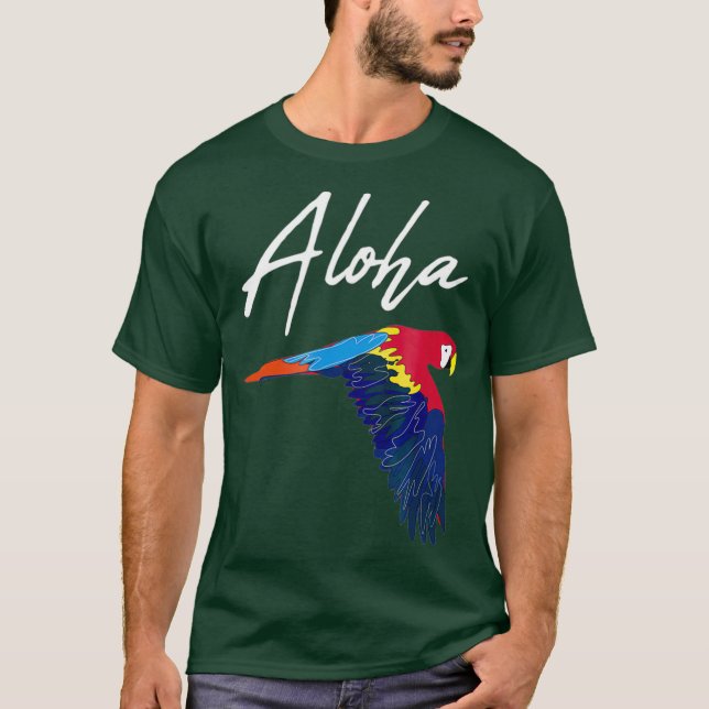 Camiseta Aloha Parrot Aloha Tropical Luau (Anverso)