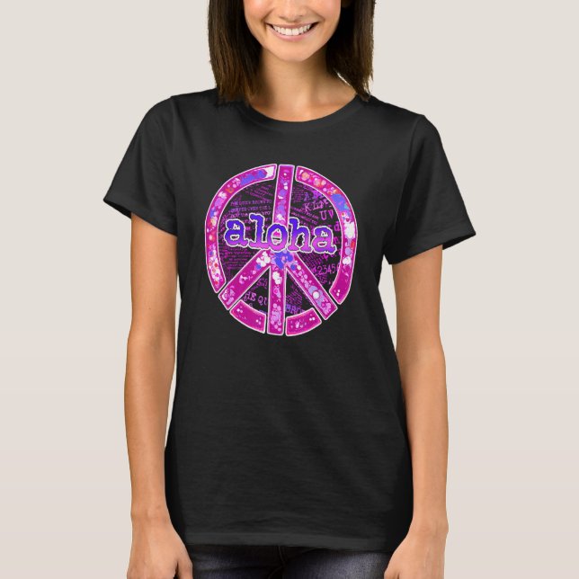 Camiseta Aloha Peace Sign Pink Design (Anverso)