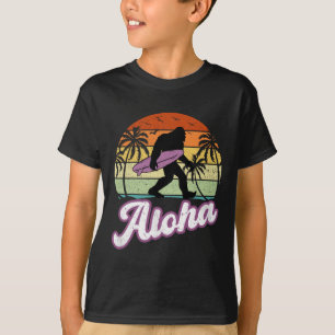 Camiseta Aloha Pie Grande Acunando Tabla de Surf Sasquatch 