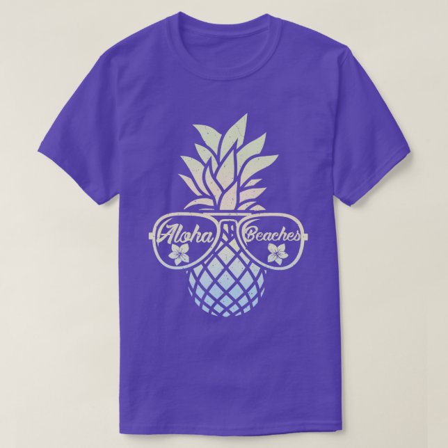 Camiseta Aloha Pineapple Beaches Hawaii (1) (Diseño del anverso)