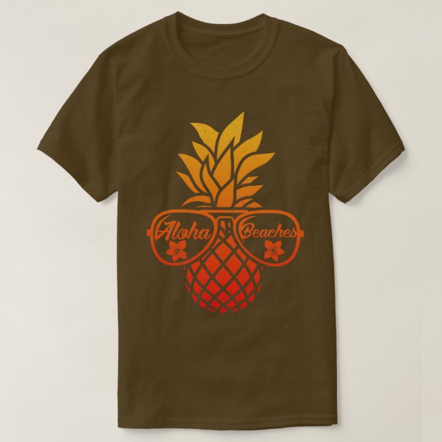 Camiseta Aloha Pineapple Beaches Hawaii (2) (Diseño del anverso)