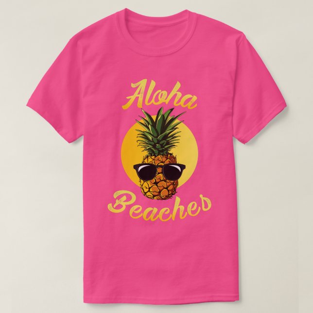 Camiseta Aloha Pineapple Beaches Hawaii (4) (Diseño del anverso)
