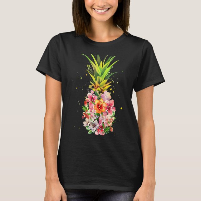 Camiseta Aloha Pineapple Bebe Flores Hawaii Su (Anverso)