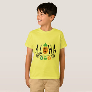 Camiseta Aloha Pineapple Design - Niños Hanes TAGLESS® T-Sh