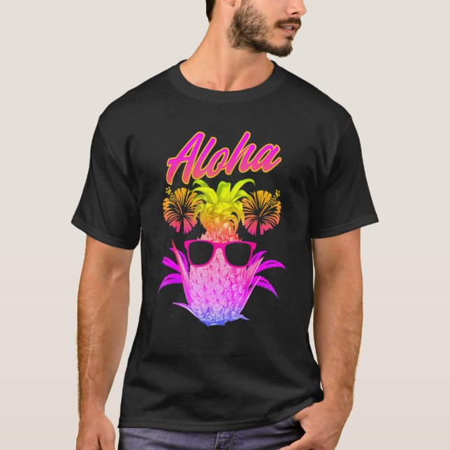Camiseta Aloha Pineapple Gafas de sol Hawaii Beach Summer V (Anverso)