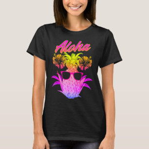 Camiseta Aloha Pineapple Gafas de sol Hawaii Beach Summer V